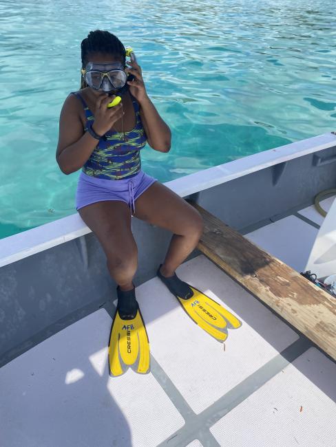 Getting all geared up to explore the coral nursery